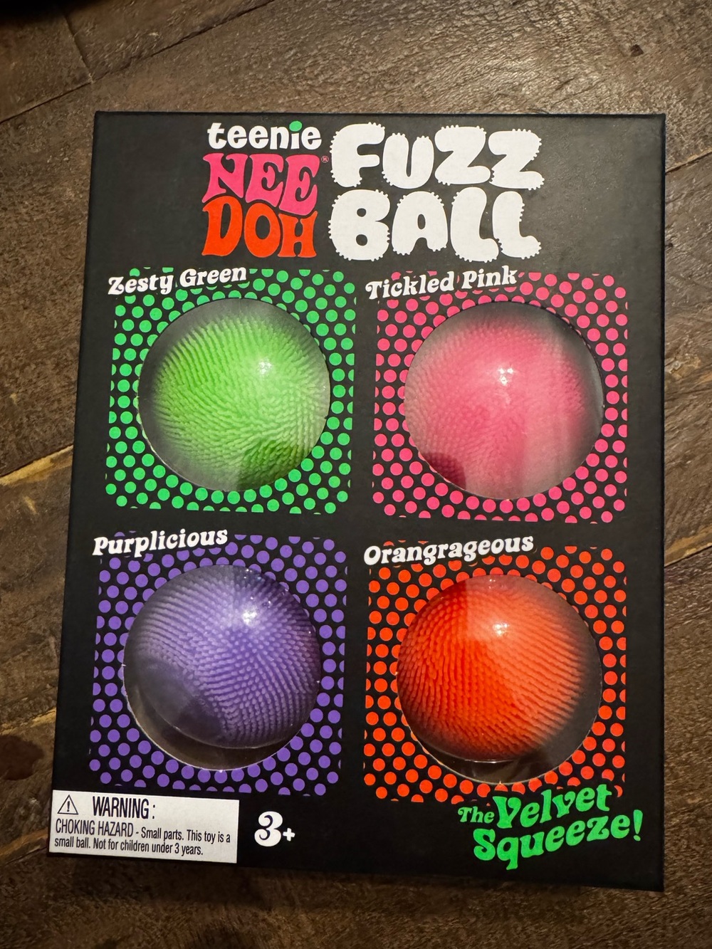teenie NEE DOH Fuzz Ball Set - Green, Pink, Purple, Orange
